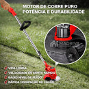 Roçadeira Elétrica TurboMax Multiuso 5 em 1 + BRINDE: 4 Baterias De Lítio 21 Volts - COMPRE 1 LEVE 2