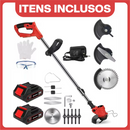Roçadeira Elétrica TurboMax Multiuso 5 em 1 + BRINDE: 4 Baterias De Lítio 21 Volts - COMPRE 1 LEVE 2