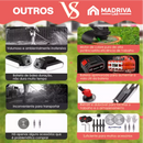 Roçadeira Elétrica TurboMax Multiuso 5 em 1 + BRINDE: 4 Baterias De Lítio 21 Volts - COMPRE 1 LEVE 2